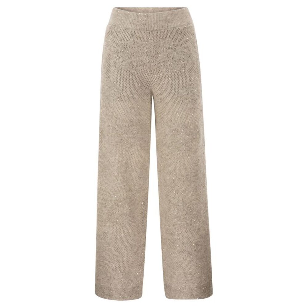Brunello Cucinelli Women Open-Knit Trousers With Sequins